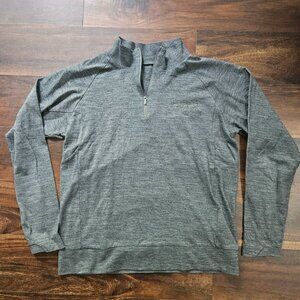 McLaren F1 Team Merino Wool Gray Long Sleeve Quarter-Zip Pullover Shirt Mens Med